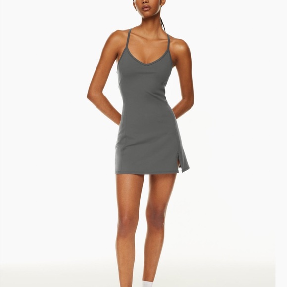 NWT Aritzia TnaLIFE Court Dress. Size 2XS, Coal Grey color. - Picture 2 of 5